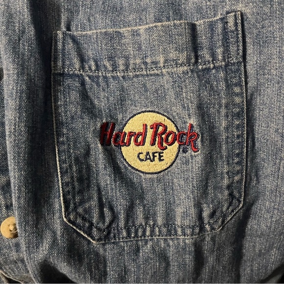 HARD ROCK CAFE LONG SLEEVE VINTAGE DENIM SHIRT - Picture 2 of 5